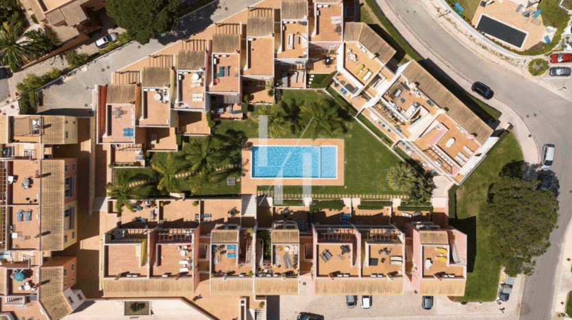 birds eye view of properties in the Algarve, Portugal